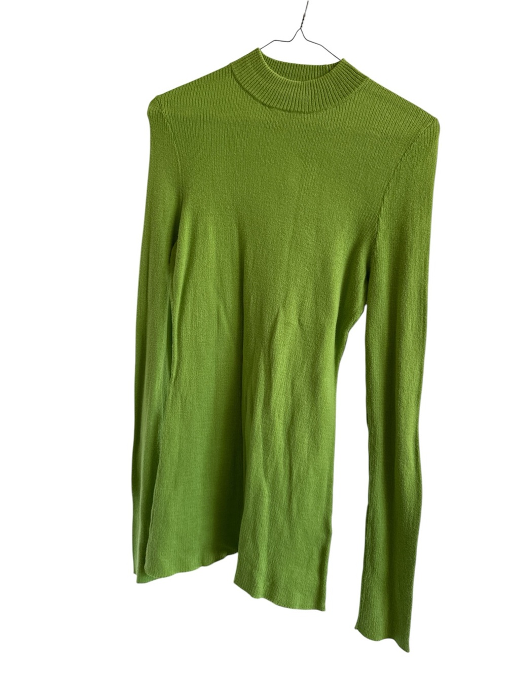 Something Navy Lime Green Mock Neck Long Sleeve Top
